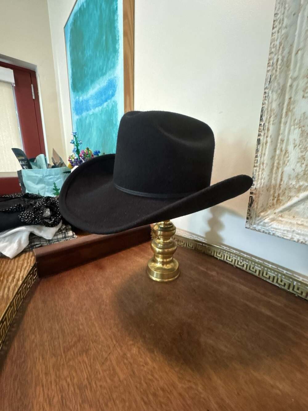 Bailey Western Black Wool Cowboy Hat Size Small